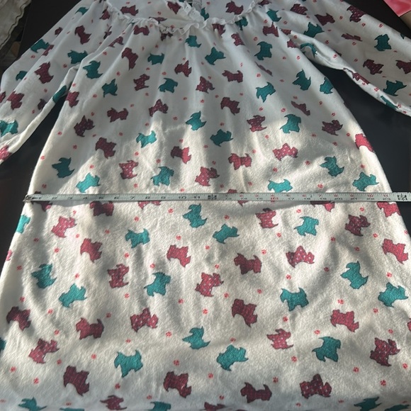 Accentuette by Lanza of Salzburg Flannel Cotton Nightgown Tartan Scottie Dogs - Picture 15 of 15